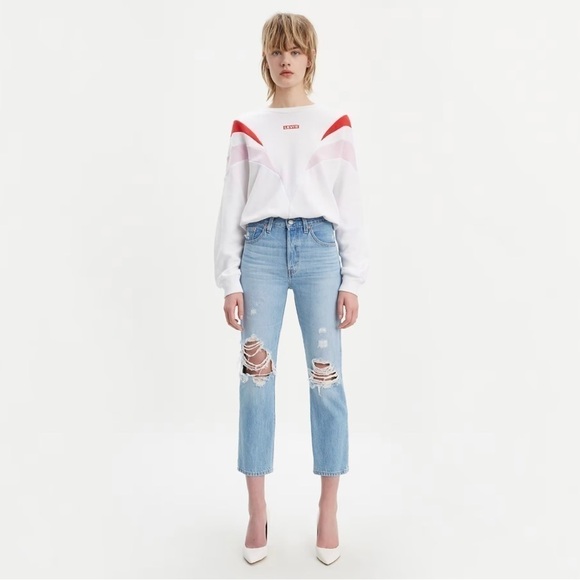 Levi's Premium - 501 Original cropped ripped jeans - Picture 1 of 15